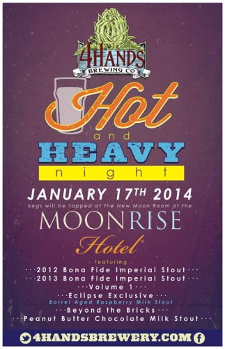 4 Hands Brewing Co. takes over at an event at the Moonrise Hotel.
