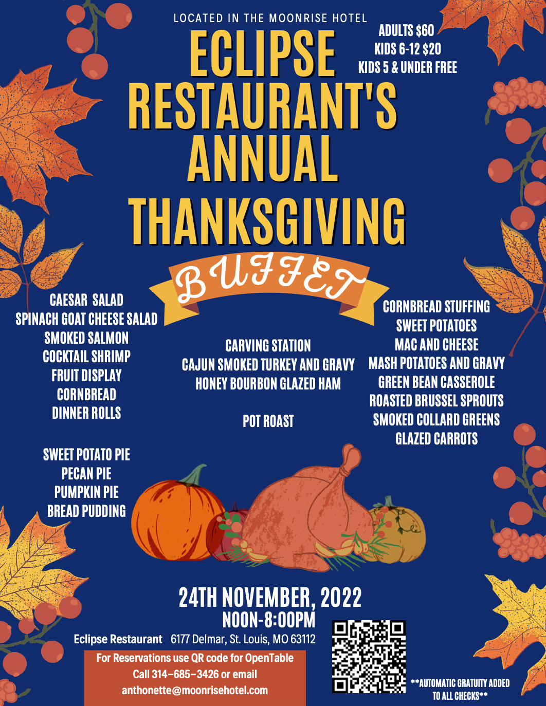 Thanksgiving Buffet is Here! Moonrise Hotel