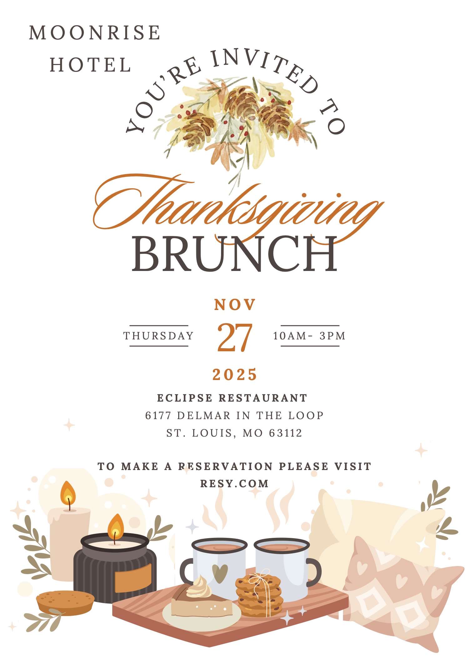 Moonrise Hotel Thanksgiving Brunch 2025 Flyer