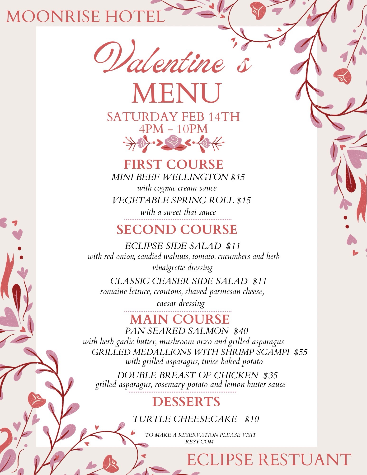 Valentine’s Day event flyer